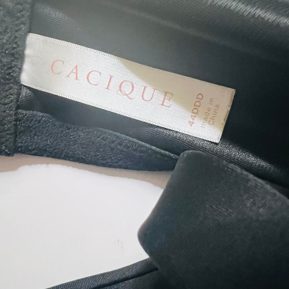 Cacique Lightly Lined T Shirt No Wire Bra Size 44DDD Black - Picture 5 of 8